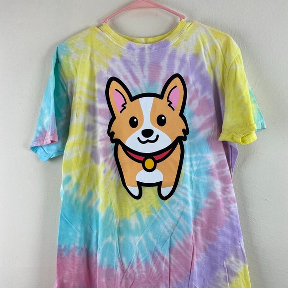 Black Matter Tops - NWOT Corgi Tie Dye Shirt Kawaii Medium Fit
